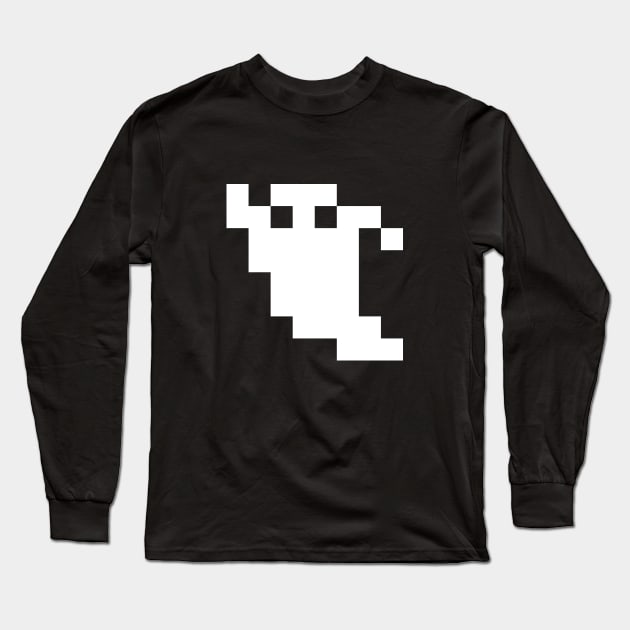 8 Bit Pixel Ghost Long Sleeve T-Shirt by tinybiscuits